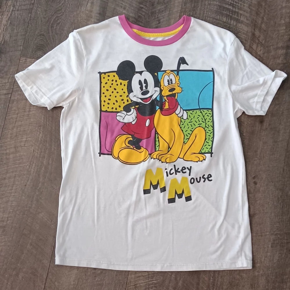 Disney Mickey and Pluto Kids T-Shirt - White and Pink